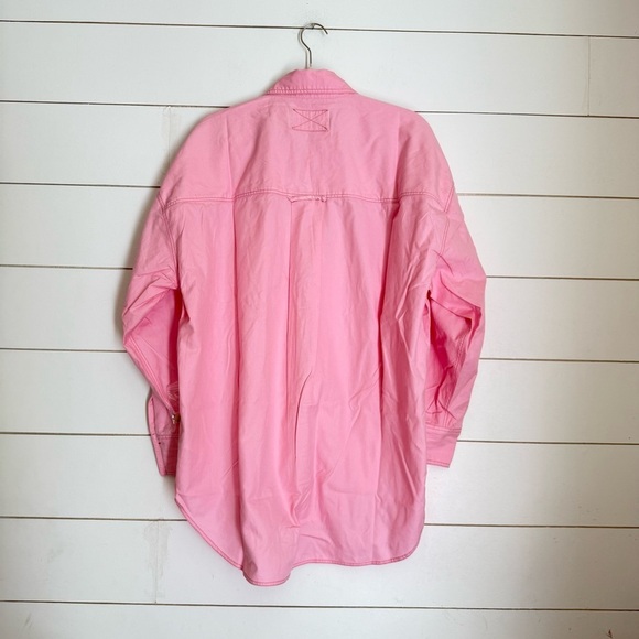 NWOT FREE PEOPLE We The Free Freddie Shirt Button Down Fairy Tale Pink XS/S - Picture 11 of 16